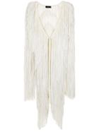Nk Long Fringed Coat - White