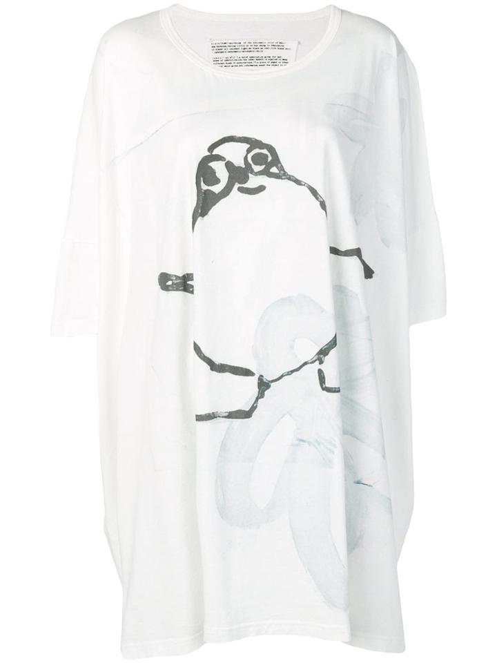Rundholz Black Label Os Oversize Dress With Print - White