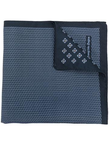 Ermenegildo Zegna Micro Pattern Pocket Square - Blue
