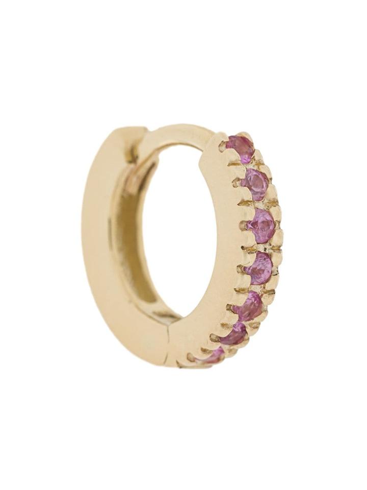 Otiumberg 9kt Gold And Pink Sapphire Huggie - Pink & Purple