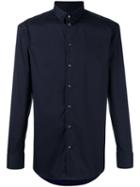 Emporio Armani Buttoned Shirt, Men's, Size: 39, Blue, Cotton/polyamide/spandex/elastane