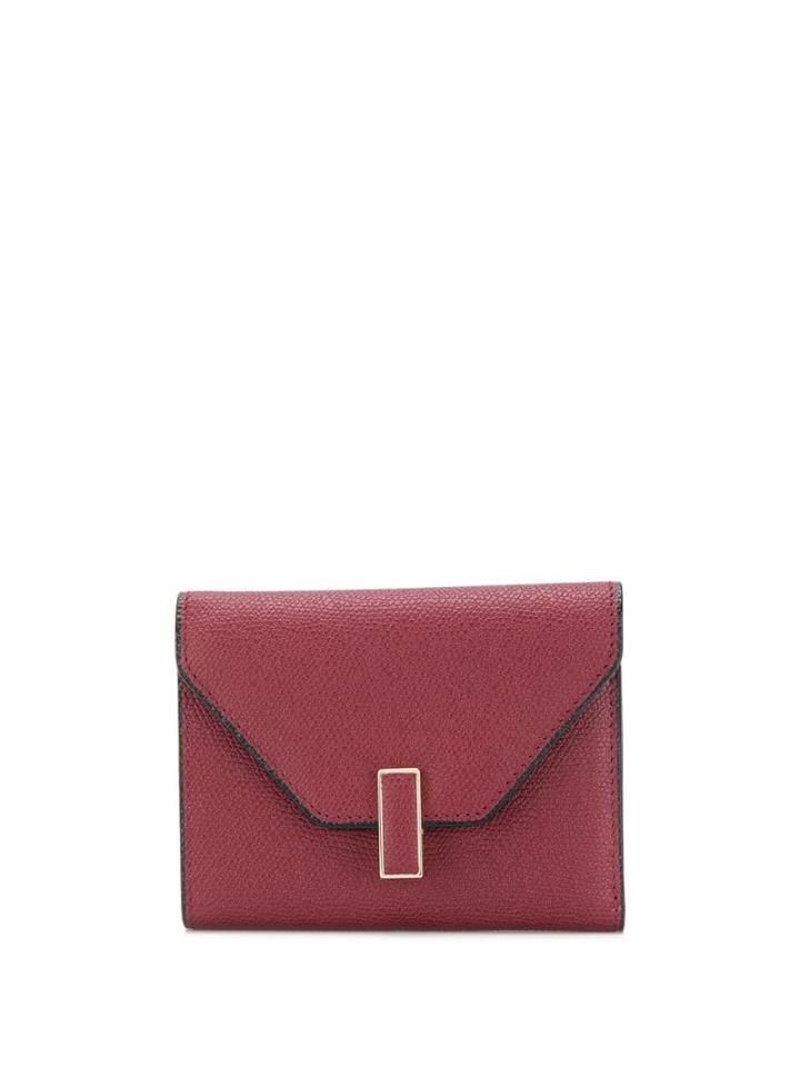 Valextra Folding Pebbled Wallet - Red