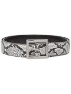 Amiri Python Print Buckled Belt - Black