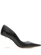Andrea Bogosian Clear Heel Leather Pumps - Black