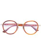Gucci Eyewear Wide Bridge Round Glasses, Brown, Acetate/titanium