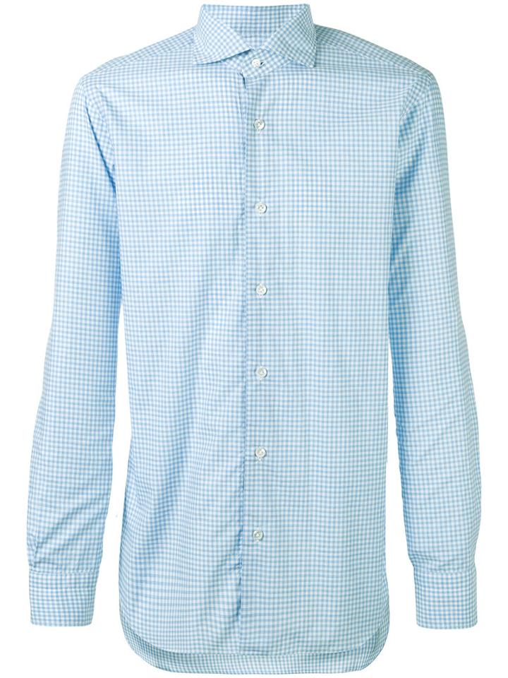Barba - Gingham Shirt - Men - Cotton - 39, White, Cotton