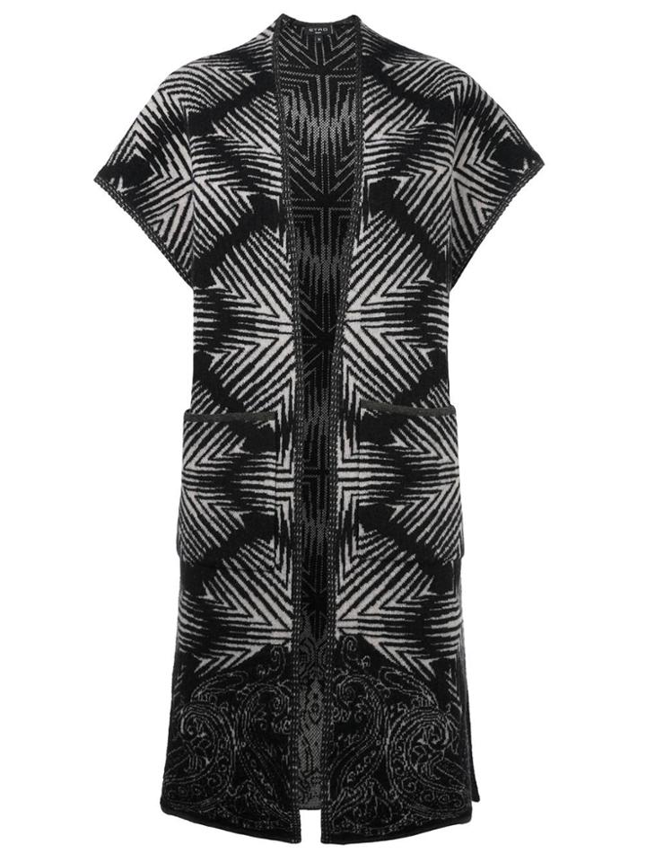 Etro Jacquard Sleeveless Cardi-coat - Black