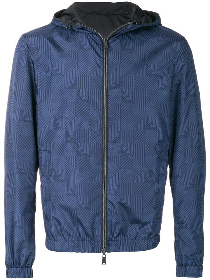 Emporio Armani Printed Windbreaker - Blue