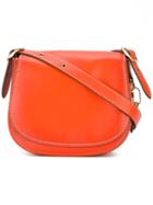 Coach Stitching Details Saddle Bag, Women's, Red