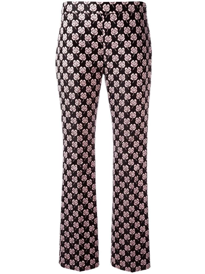 Giamba Floral Jacquard Trousers - Pink & Purple