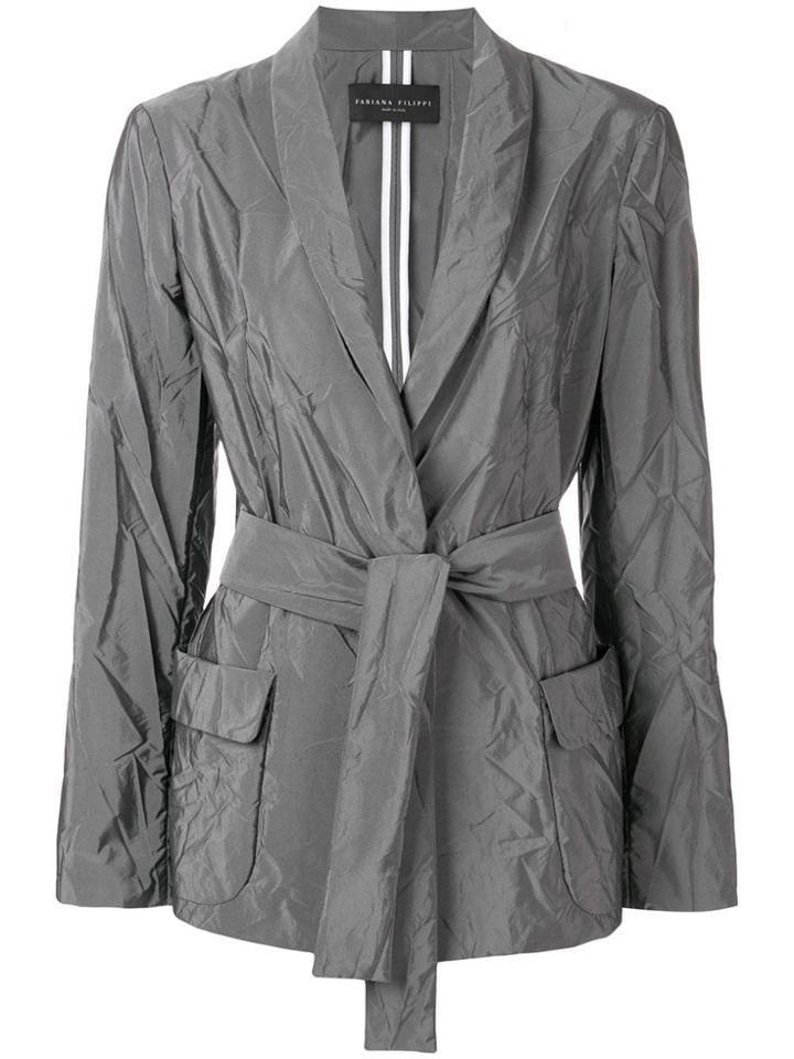 Fabiana Filippi Belted Jacket - Grey