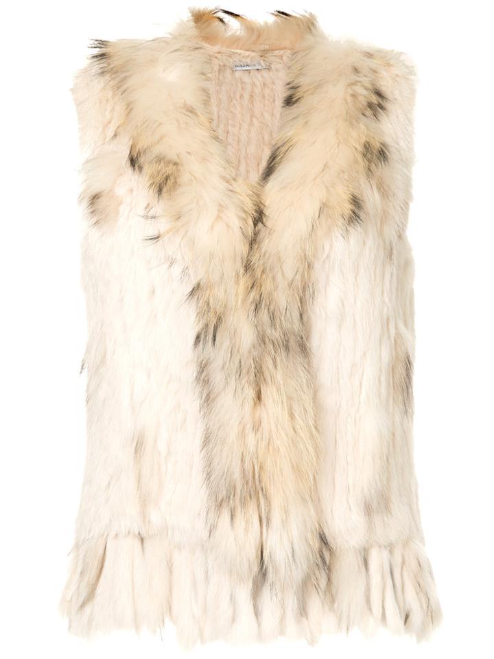 Guild Prime Rabbit Fur Gilet - Brown