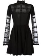 Giamba Sheer Detail Lace Dress, Size: 42, Black, Spandex/elastane/viscose/cotton/polyester