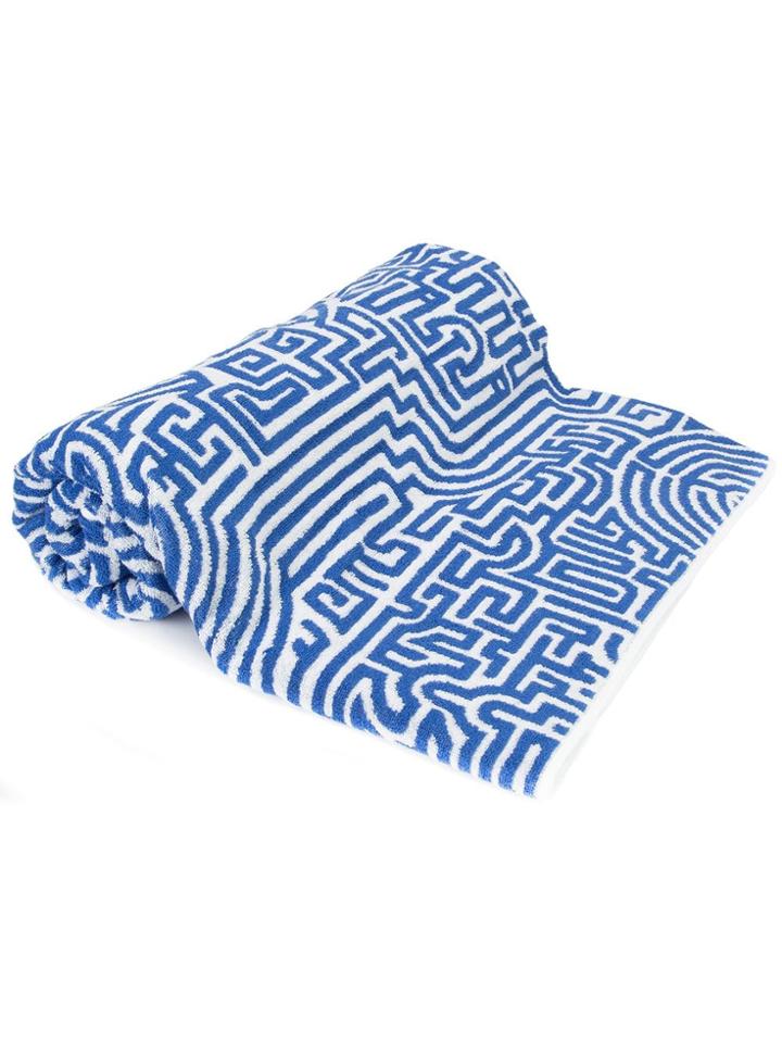 John Elliott Geometric Print Beach Towel - Blue