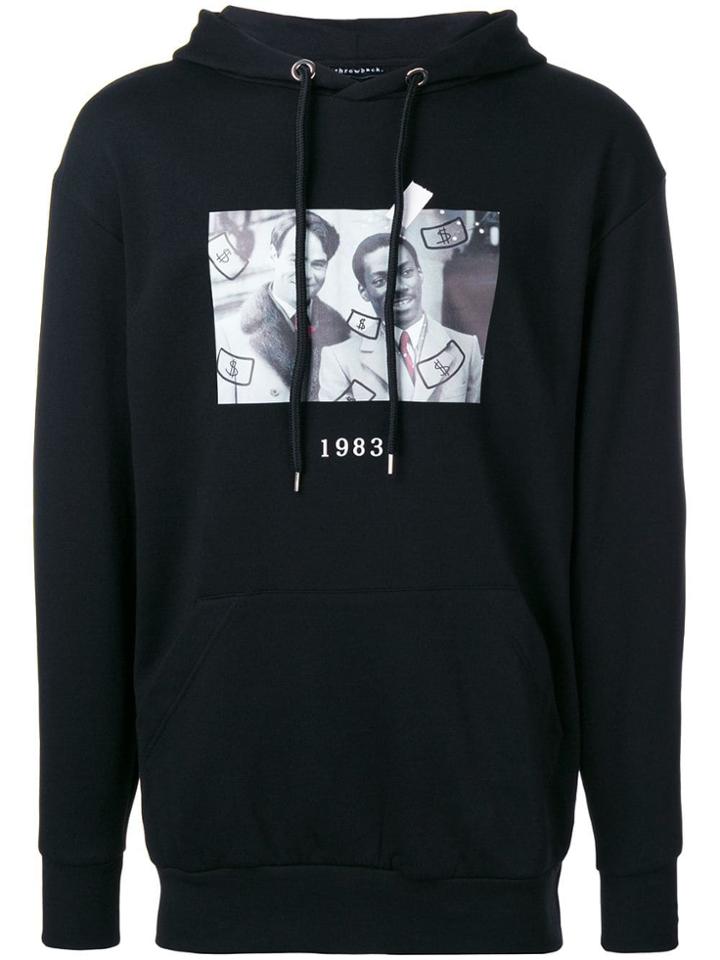 Throwback. Front Printed Hoodie - Black