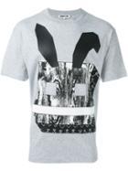 Mcq Alexander Mcqueen Electro Bunny Print T-shirt, Men's, Size: L, Grey, Cotton