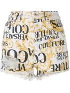 Versace Jeans Couture Logo Baroque Print Shorts - White