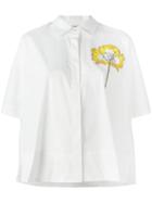 P.a.r.o.s.h. Clayxy Floral Decal Shirt, Women's, Size: Xs, White, Cotton/spandex/elastane/pvc