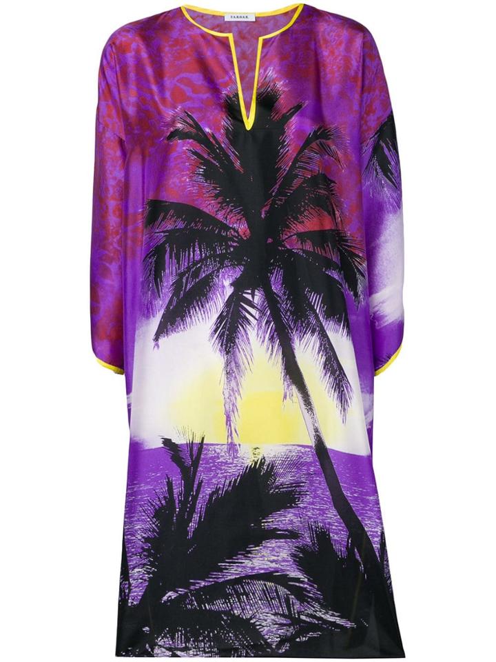 P.a.r.o.s.h. Printed Tunic Dress - Purple