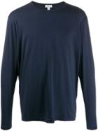 Sunspel Long Sleeve Jersey Top - Blue