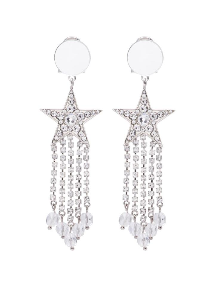 Miu Miu Star Crystal Earrings - Silver