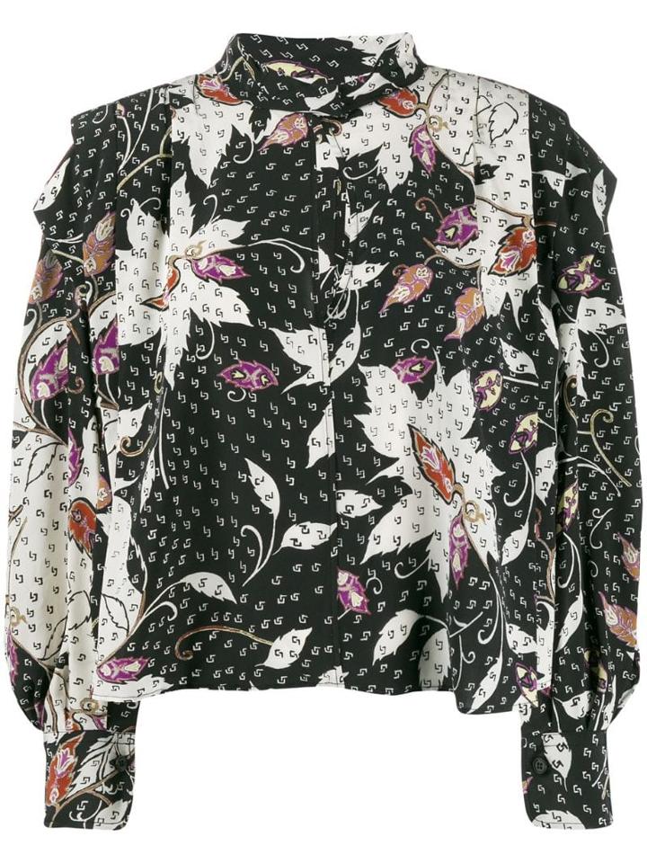 Isabel Marant Keyhole Printed Blouse - Black