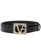 Versace Gv Buckle Belt - Black