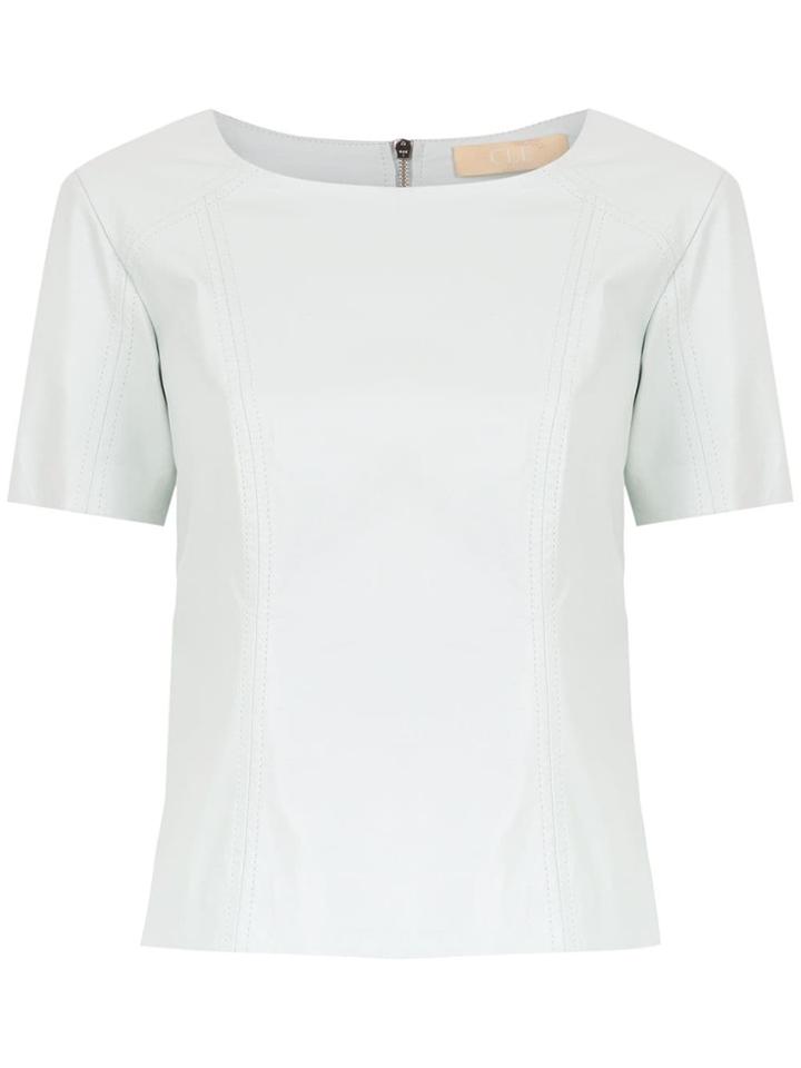 Clé Leather Eliot Blouse - Blue