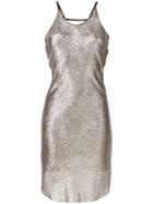 Alessandra Marchi - Metallic (grey) Effect Dress - Women - Silk/viscose - 40, Silk/viscose