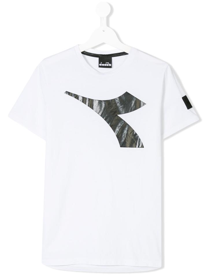 Diadora Junior Branded Printed Logo T-shirt - White