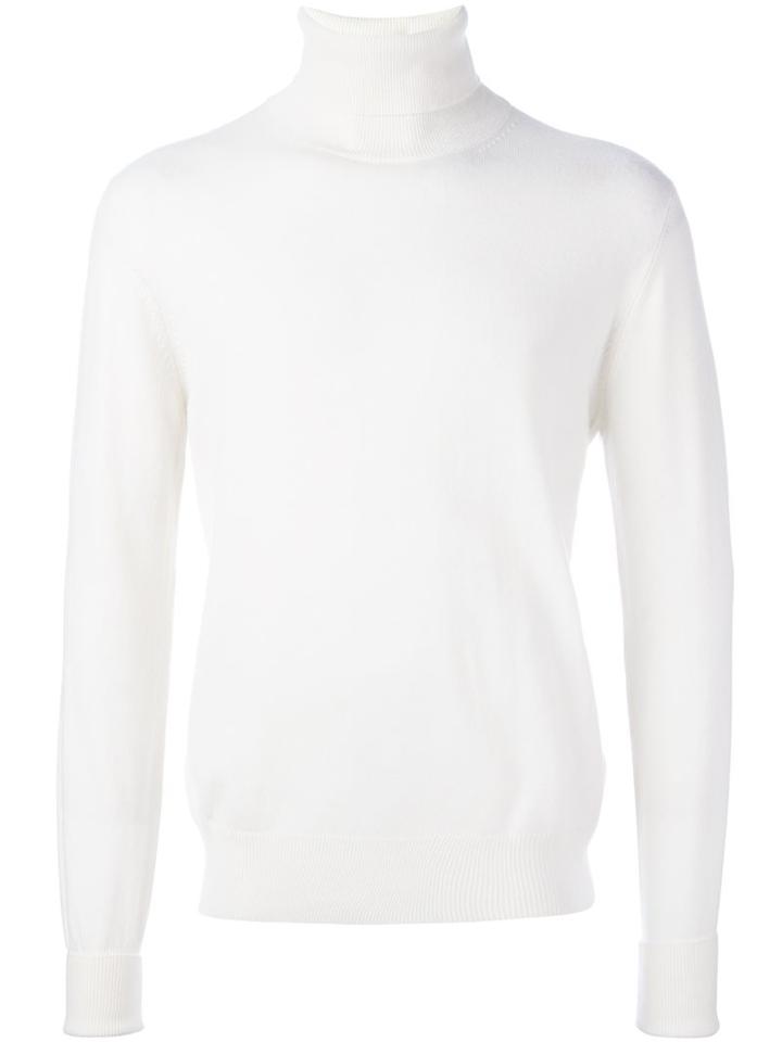 Ballantyne Turtleneck Jumper, Men's, Size: 52, White, Cashmere/wool