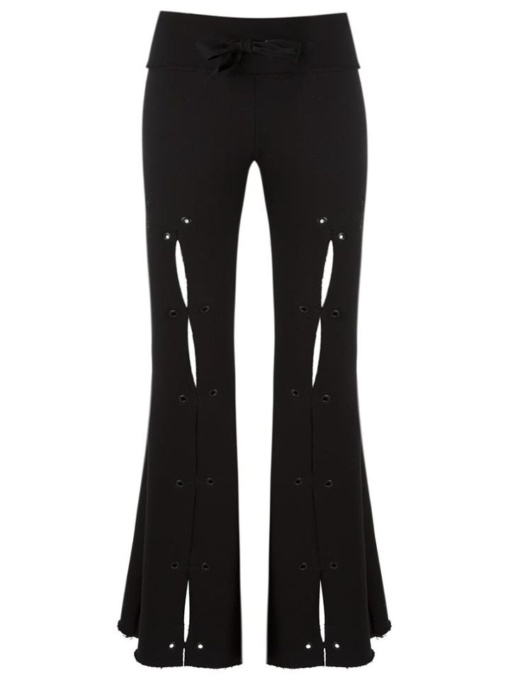 Andrea Bogosian Cut Out Detail Flared Trousers, Women's, Size: G, Black, Cotton/polyester