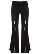 Andrea Bogosian Cut Out Detail Flared Trousers, Women's, Size: G, Black, Cotton/polyester