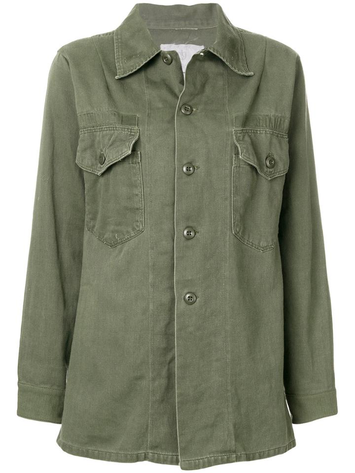 As65 Oversize Embellished Shirt Jacket - Green