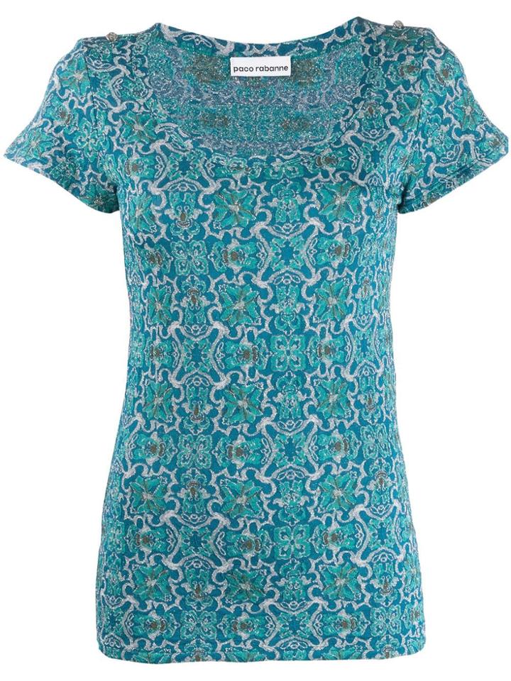 Paco Rabanne Printed Slim Fit T-shirt - Blue