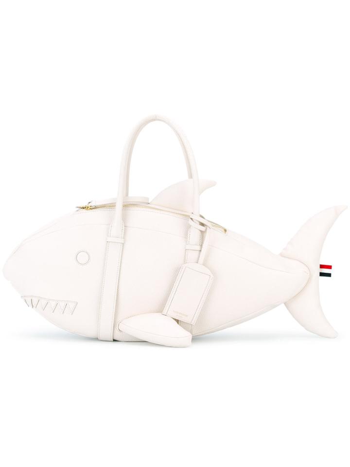 Thom Browne Shark Shaped Tote - White