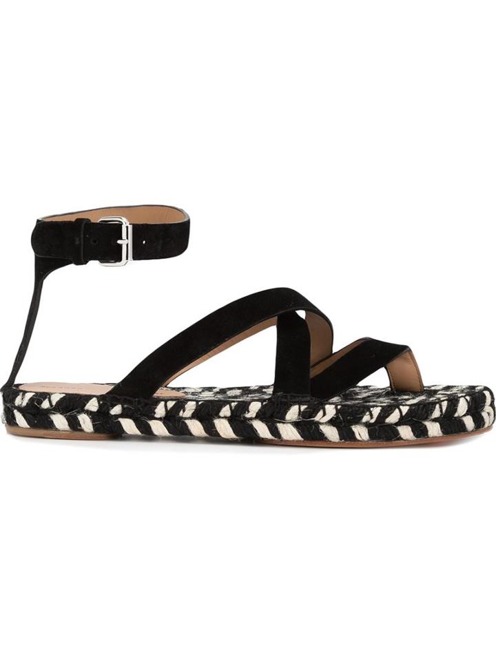 Proenza Schouler Braided Sole Sandals, Women's, Size: 41, Black, Suede/raffia
