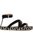 Proenza Schouler Braided Sole Sandals, Women's, Size: 41, Black, Suede/raffia