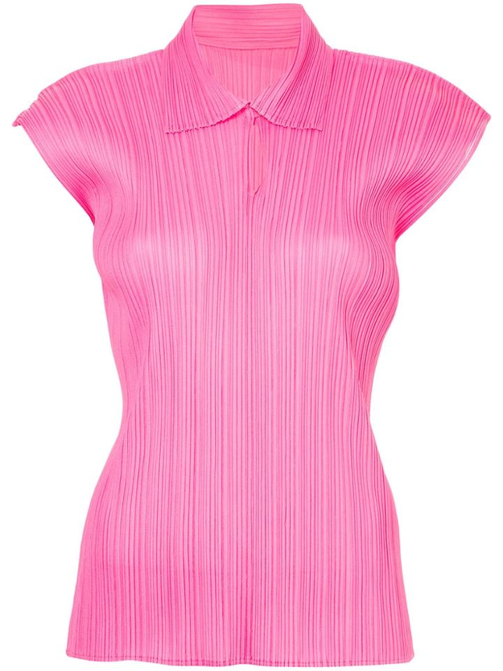Issey Miyake Vintage Pleated Sleeveless Top - Pink & Purple