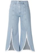 Citizens Of Humanity Front Slit Cropped Jeans - Blue