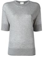 Dkny Shortsleeved Knit Top, Women's, Size: Xs, Grey, Cotton/lyocell