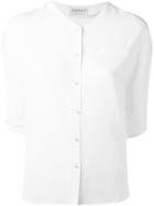 Osman V-neck Button Blouse, Women's, Size: 8, White, Acetate/silk