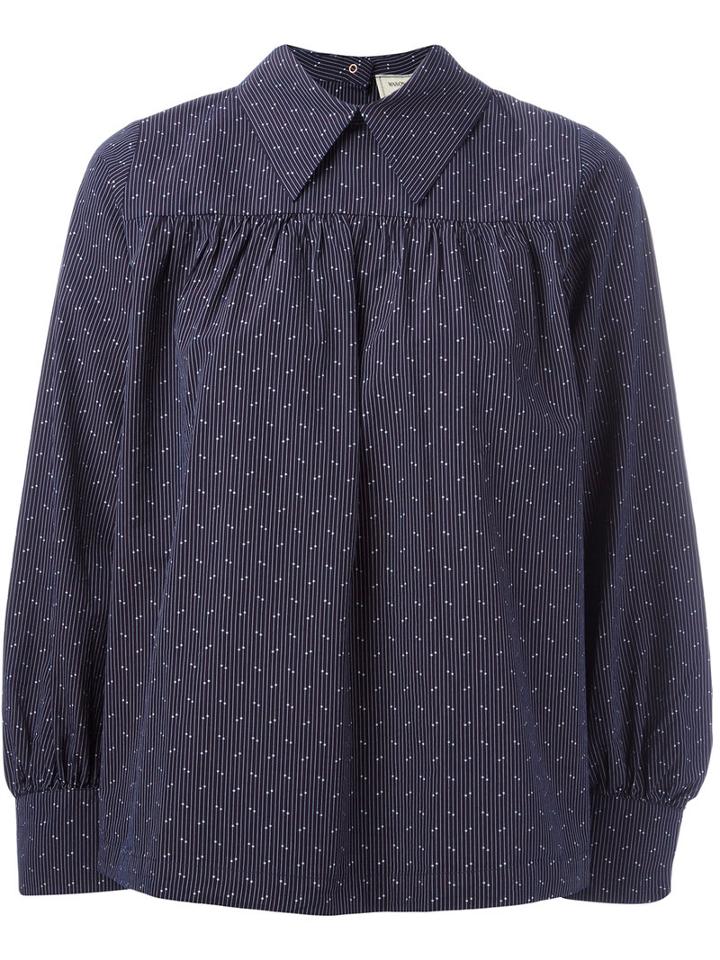 Maison Kitsuné Mae Flowing Blouse, Women's, Size: 38, Blue, Cotton