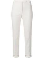 's Max Mara Embroidered Raw Hem Trousers - Nude & Neutrals