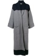 N.peal Contrast Detail Long Cardigan - Blue