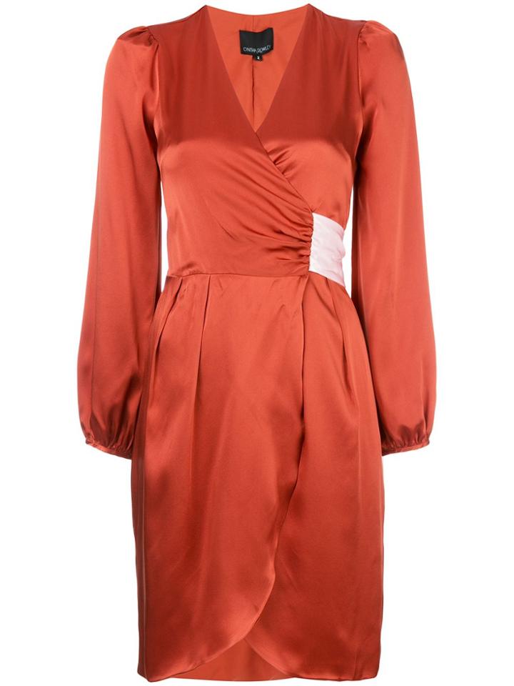Cynthia Rowley Annabelle Charmeuse Wrap Dress - Red
