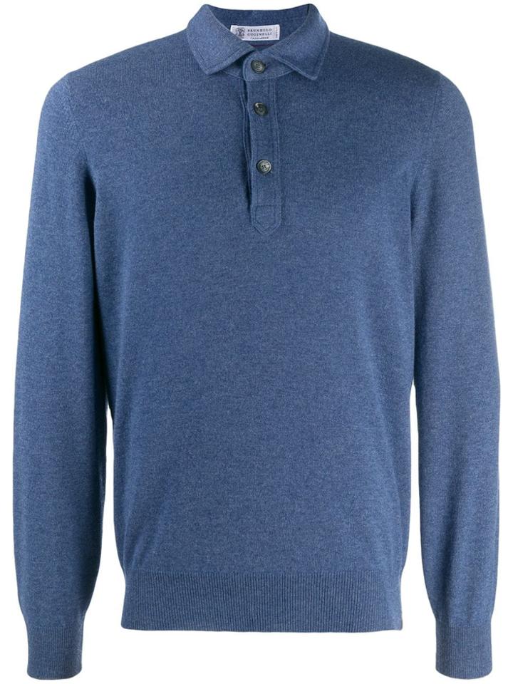Brunello Cucinelli Polo Jumper - Blue