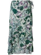 Dagmar Floral Asymmetric Skirt - Green