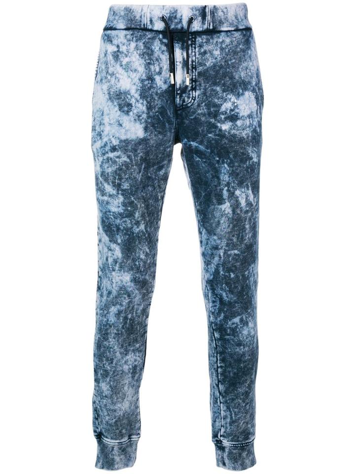 Diesel Black Gold Marble-bleached Jogging Pants - Blue