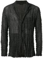 Issey Miyake Men Crinkle Effect Cardigan - Grey